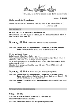 Kirchliche Nachricht