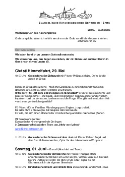 Kirchliche Nachricht