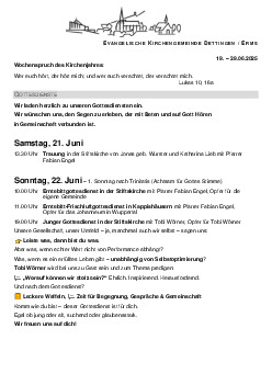 Kirchliche Nachricht