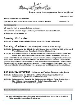 Kirchliche Nachricht