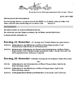 Kirchliche Nachricht