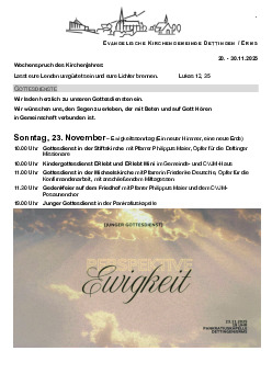 Kirchliche Nachricht