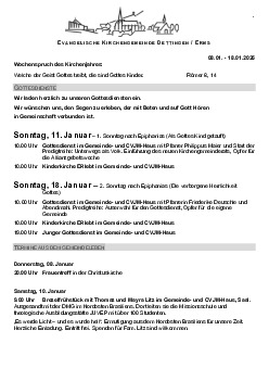 Kirchliche Nachricht