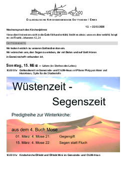 Kirchliche Nachricht