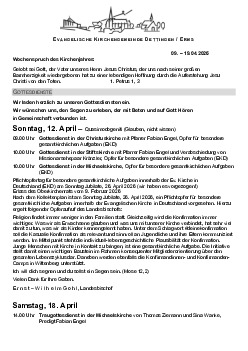 Kirchliche Nachricht