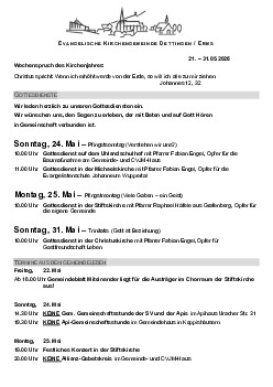 Kirchliche Nachricht