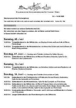 Kirchliche Nachricht