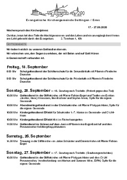 Kirchliche Nachricht