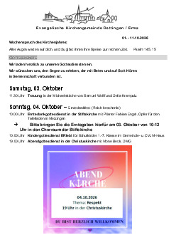Kirchliche Nachricht