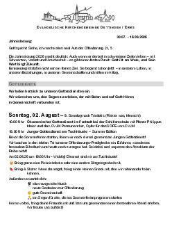 Kirchliche Nachricht